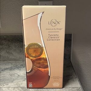 NIB Lenox Tuscany Classics Collection Glass Pitcher - Clear